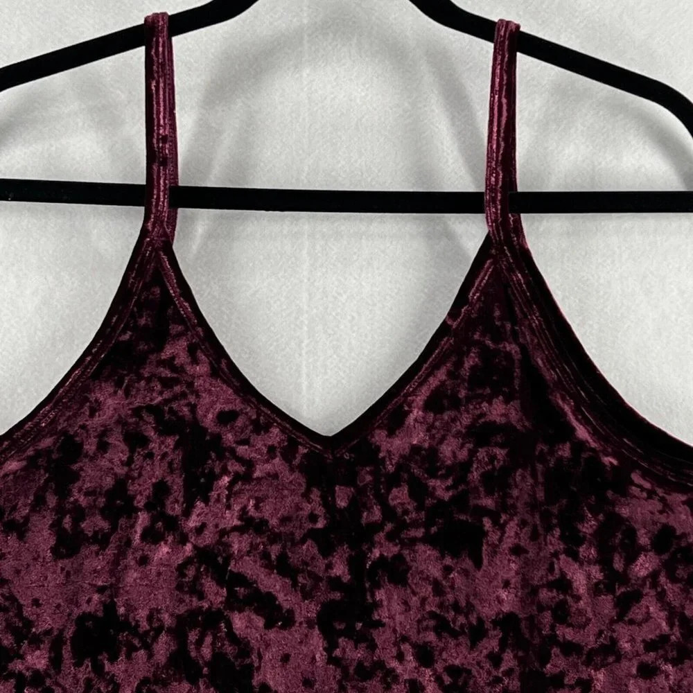Victoria's Secret Pink Cami Tank Top Womens Size L Sleepwear Sleeveless Burgundy - Picture 3 of 10